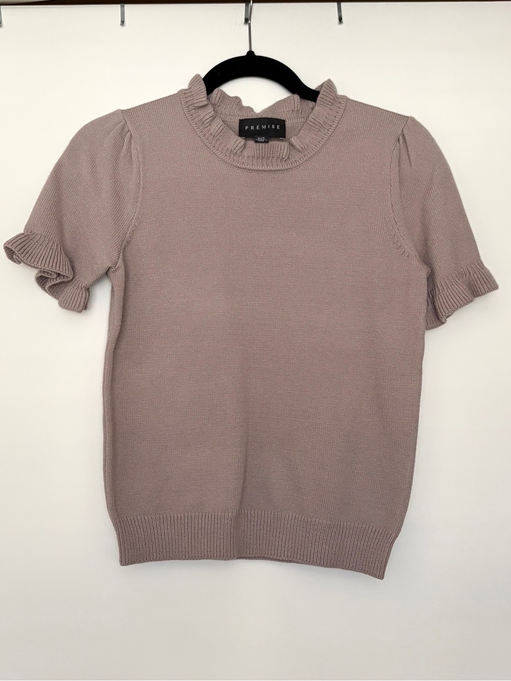 Premise Blush Pink Ruffle Sleeve Knit Top Size Small